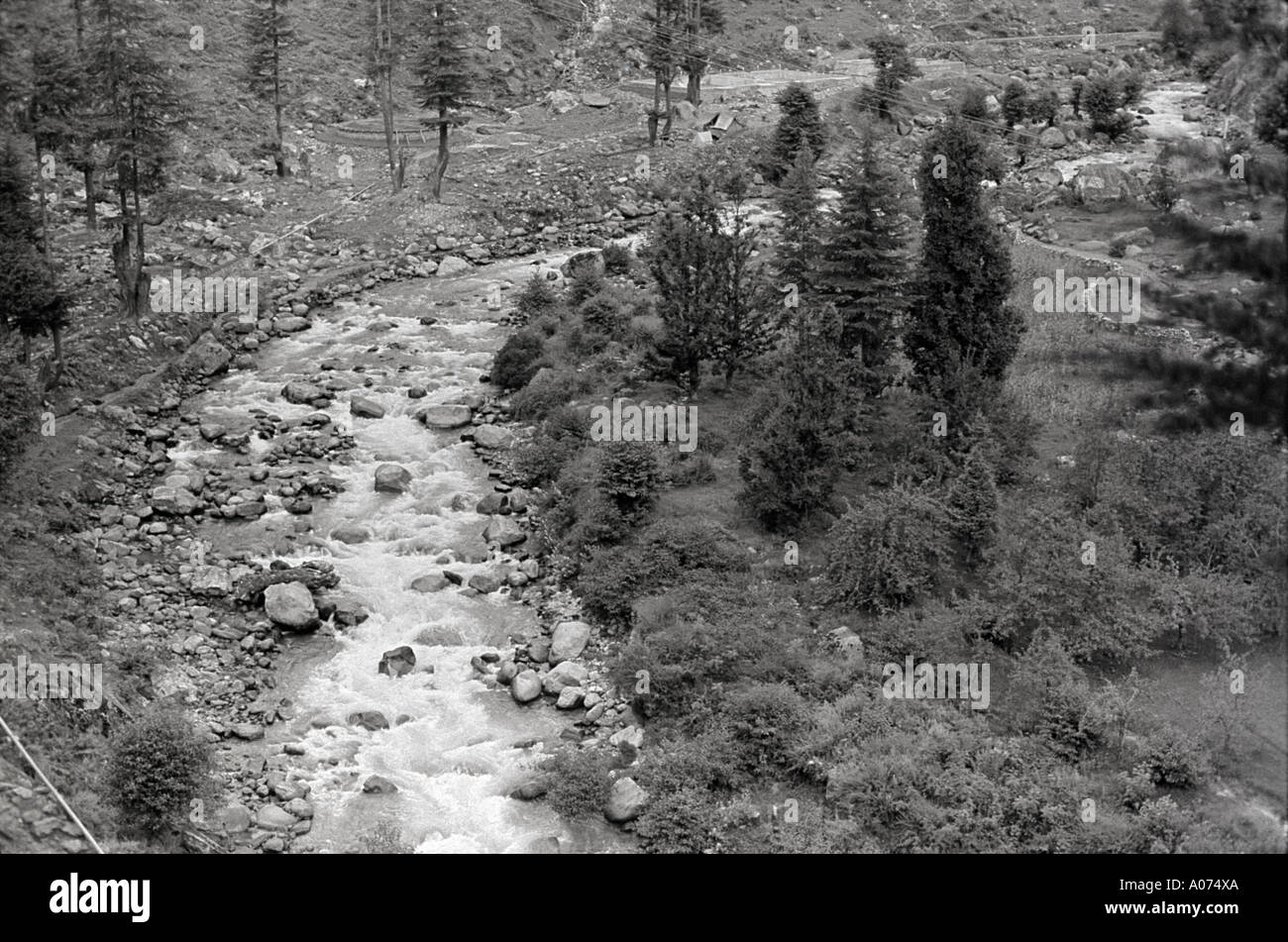 Beas river at Manali Himachal Pradesh India Stock Photo