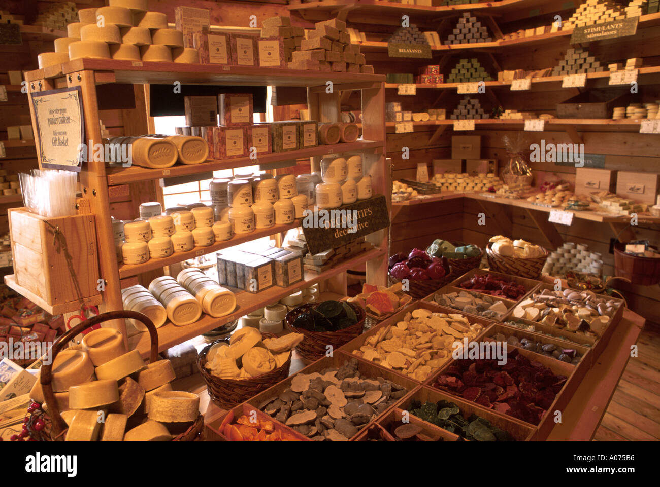 soap making shop in Canada Stock Photo Alamy