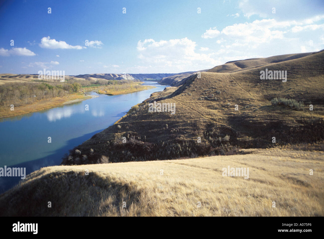 Old Man River Alberta Canada Stock Photo Alamy