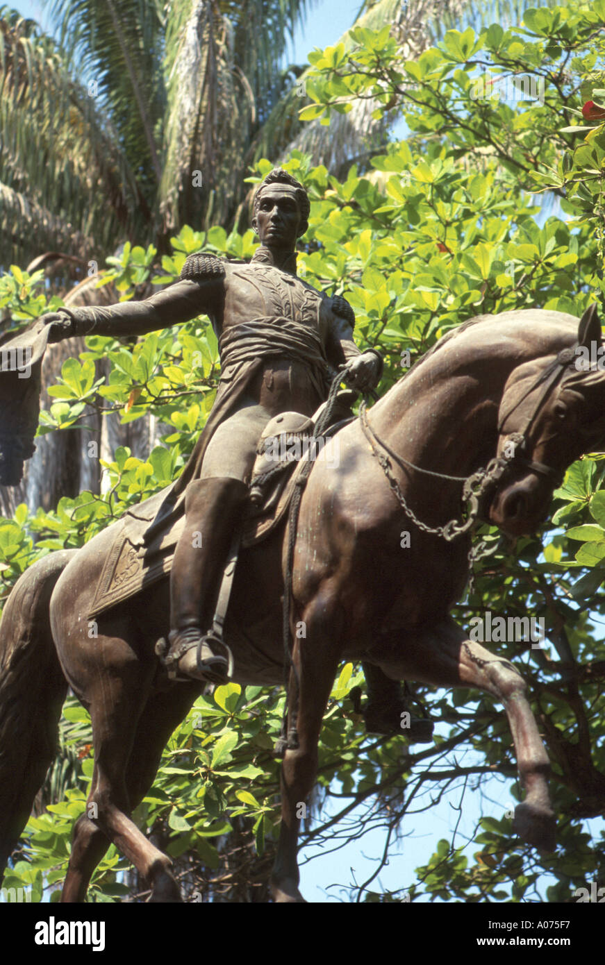 statue of Simon Bolivar  Cartegena  Colombia Stock Photo