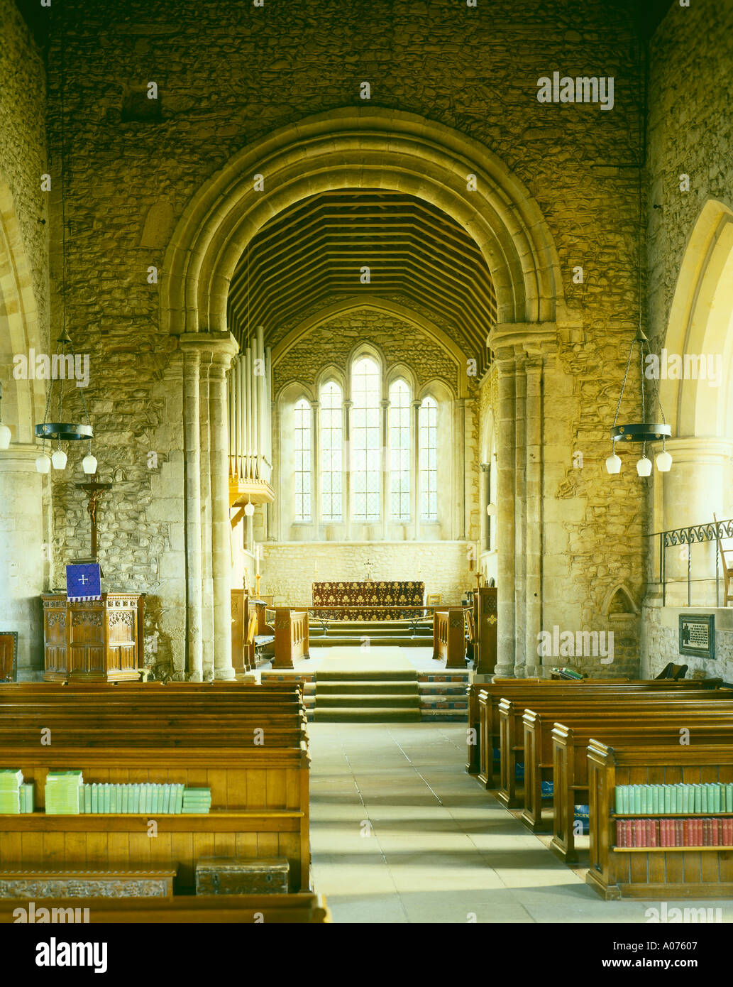Bosham Church England The leaning column of arch is shown in the Bayeux