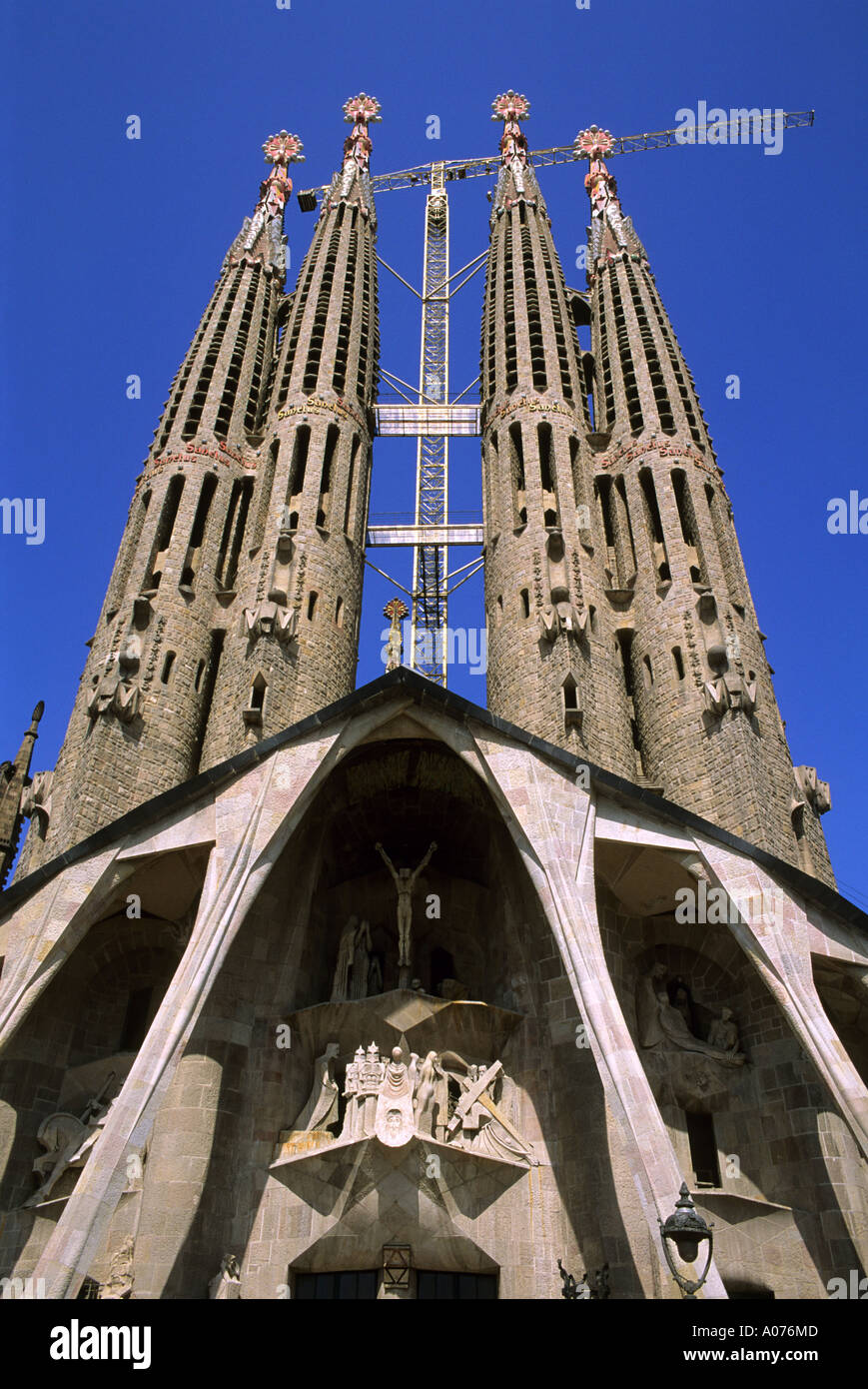 The Goudi designed Sagrdada Familia Cathedral in Barcelona, Spain Stock ...