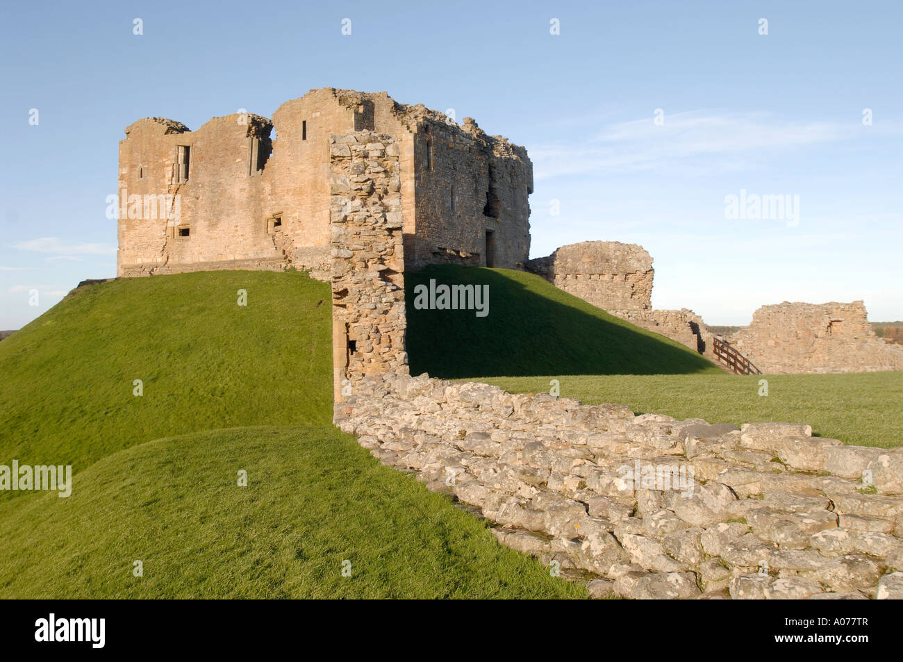 Duffus Castle Stone Keep With Curtain Wall Elgin Morayshire Xpl