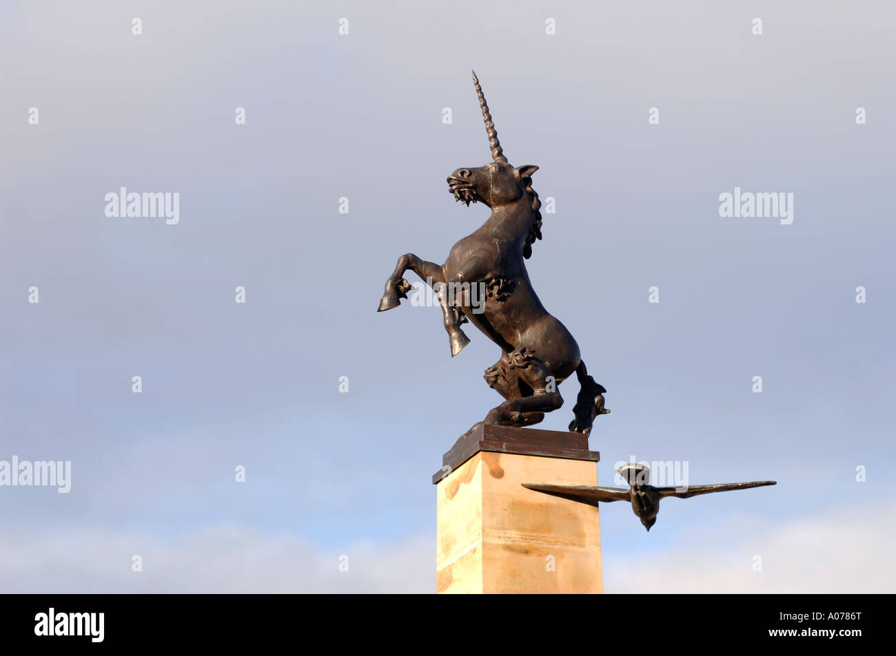 Falcon Square Unicorn Statue Inverness City Stock Photo Alamy