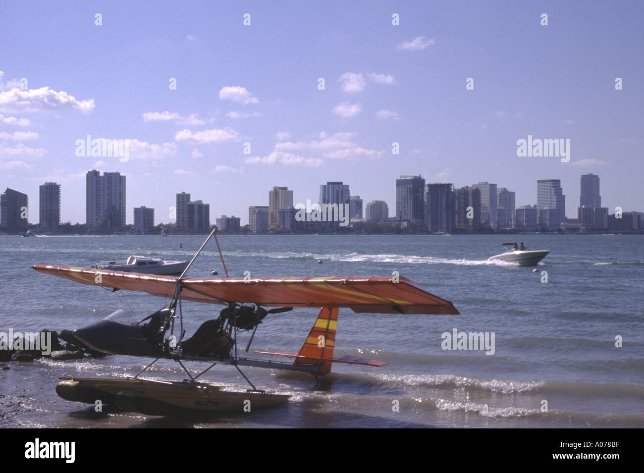Miami Skyline Key Biscayne Florida USA U.S.A. US U.S. United States of America Stock Photo