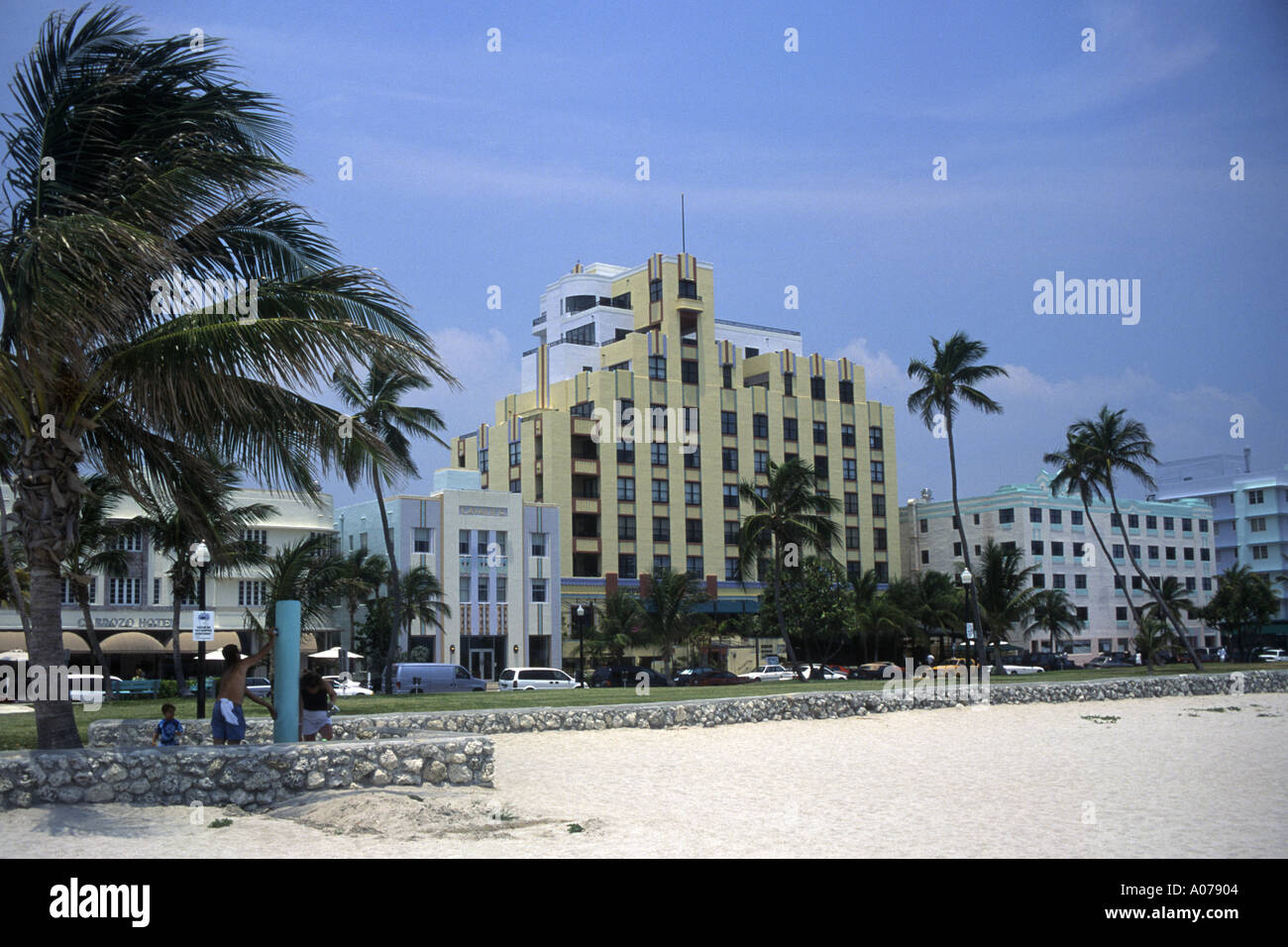 South Beach Ocean Drive Miami Florida USA United States Stock Photo