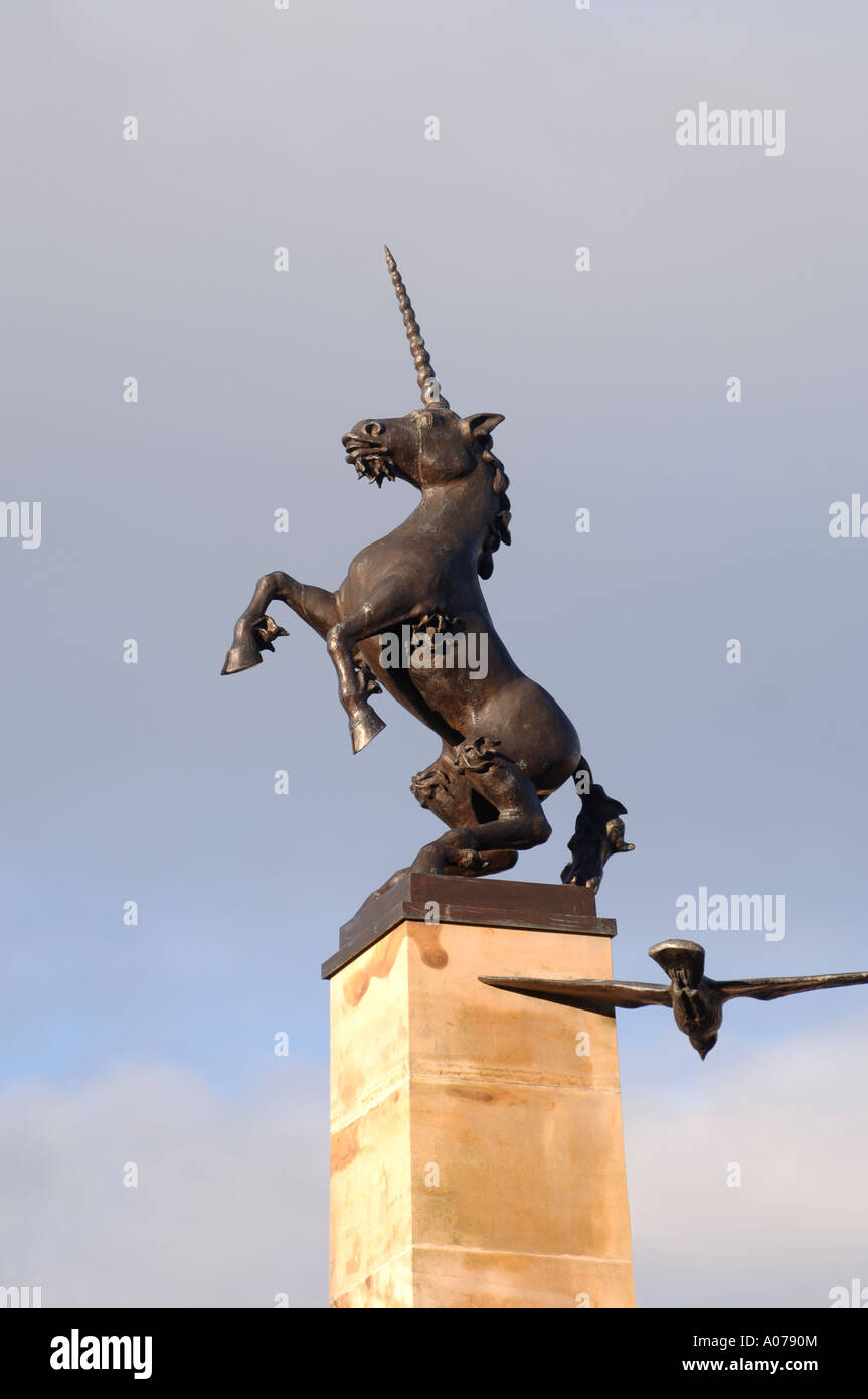 Falcon square unicorn statue inverness hires stock photography and images Alamy