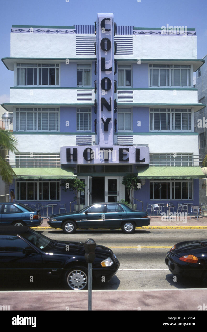 Colony Hotel Ocean Drive South Beach Miami Florida USA Stock Photo
