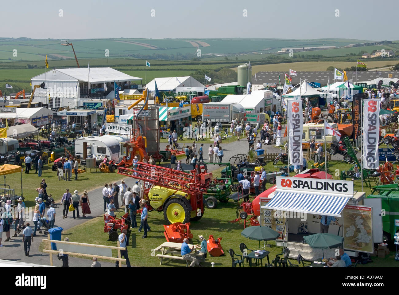 Farming equipment trade show at The Royal Cornwall Show aerial view
