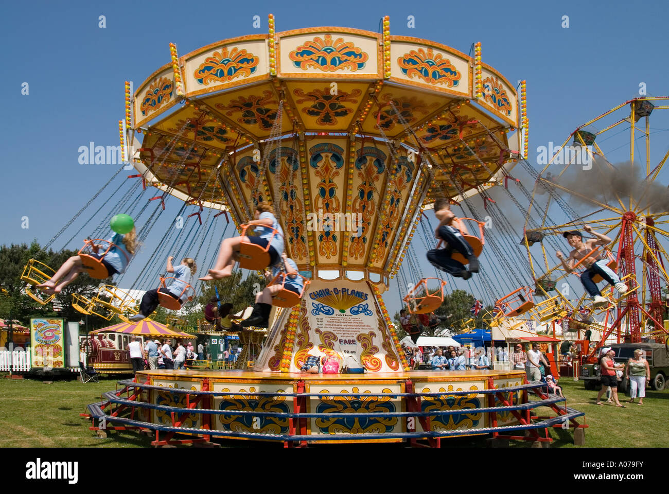 Traditional summer fairground entertainment fun fair rides Royal