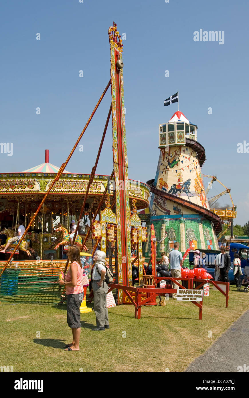 Traditional summer fairground entertainment games & fun fair rides