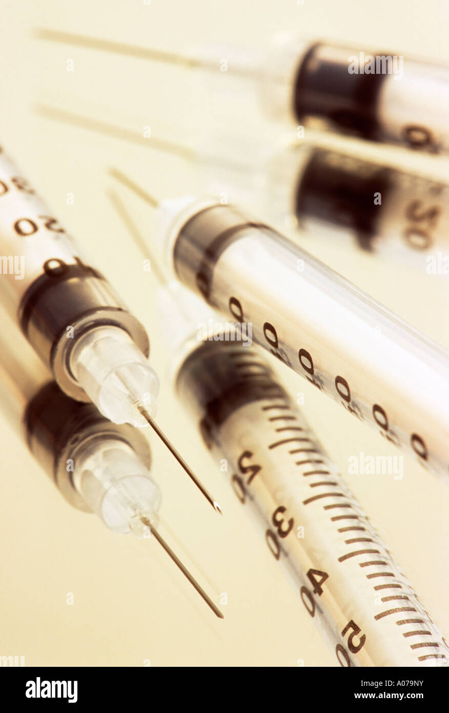 Hypodermic needles Stock Photo