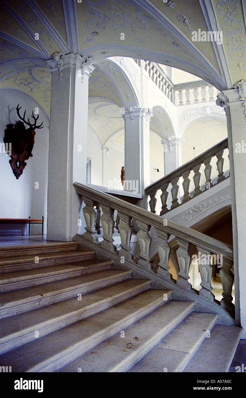 Staircase inside german castle hi-res stock photography and images