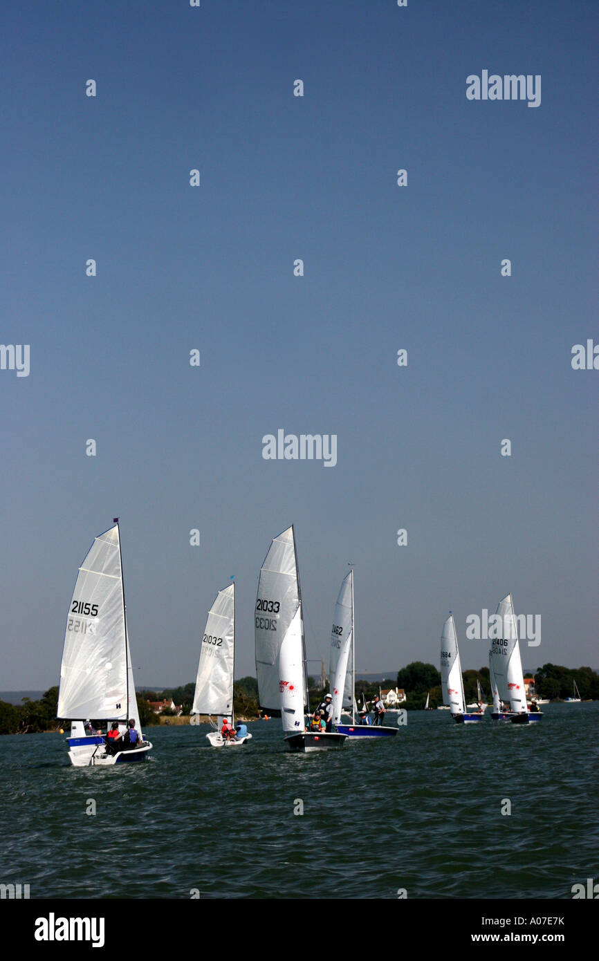 Dinghy sailing race Stock Photo Alamy