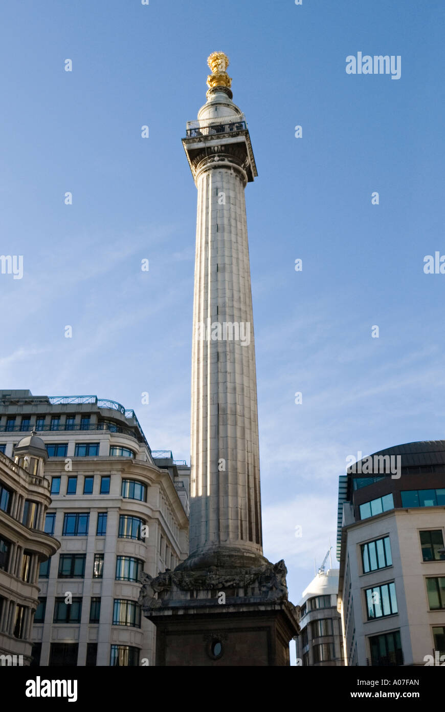 The Monument in Pudding Lane marking the Great Fire of London in 1666