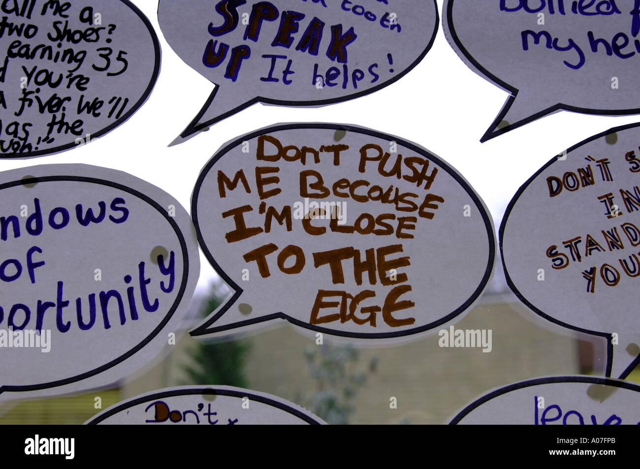 Anti Bullying Speech Bubbles School Education Stock Photo Alamy