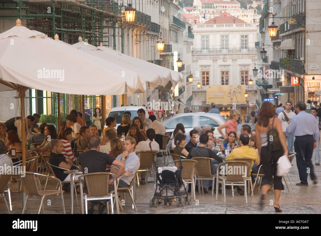 Lisbon Portugal Bar life in Chiado area Stock Photo Alamy