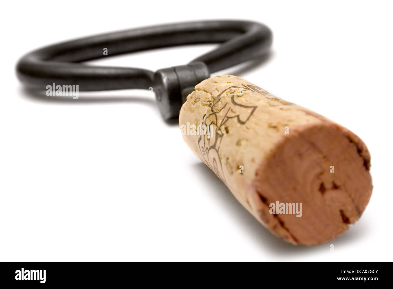 Corkscrew w/ Cork (Front View Stock Photo Alamy