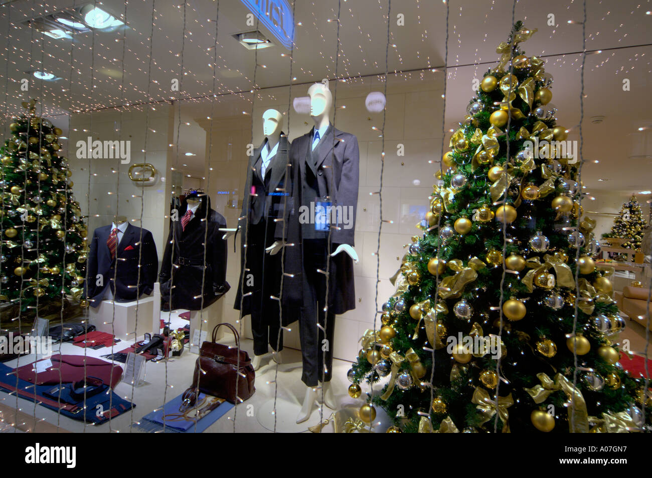 shop window decorated around christmas time.  (c)  by uli nusko, ch-3012 bern. Stock Photo