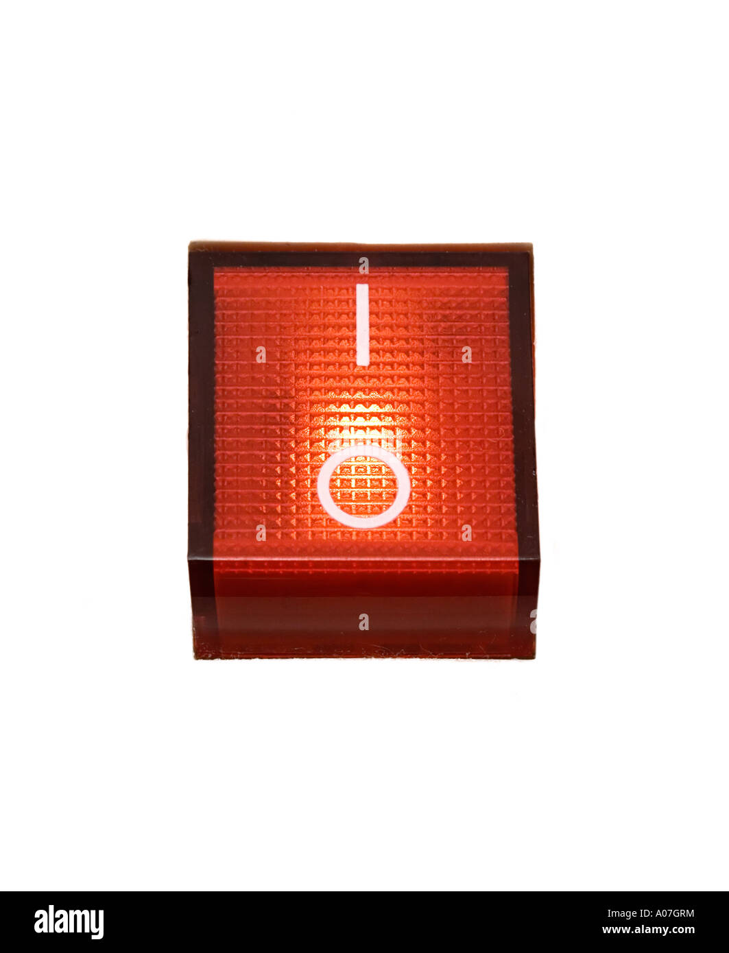 Red Power Switch ON Stock Photo Alamy