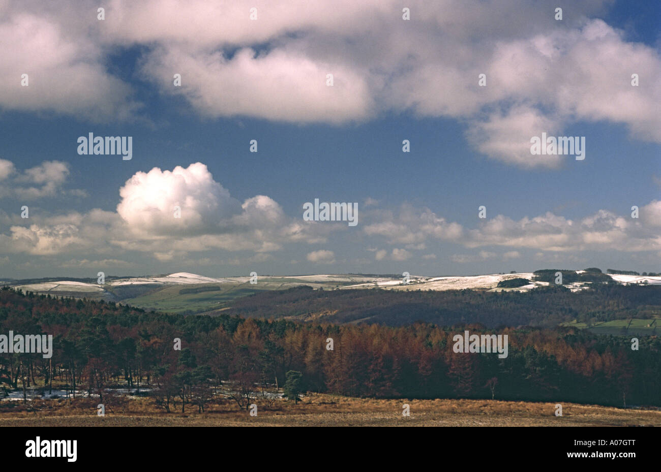 HILLTOP COVER OF SNOW PEAK DISTRICT NATIONAL PARK Stock Photo