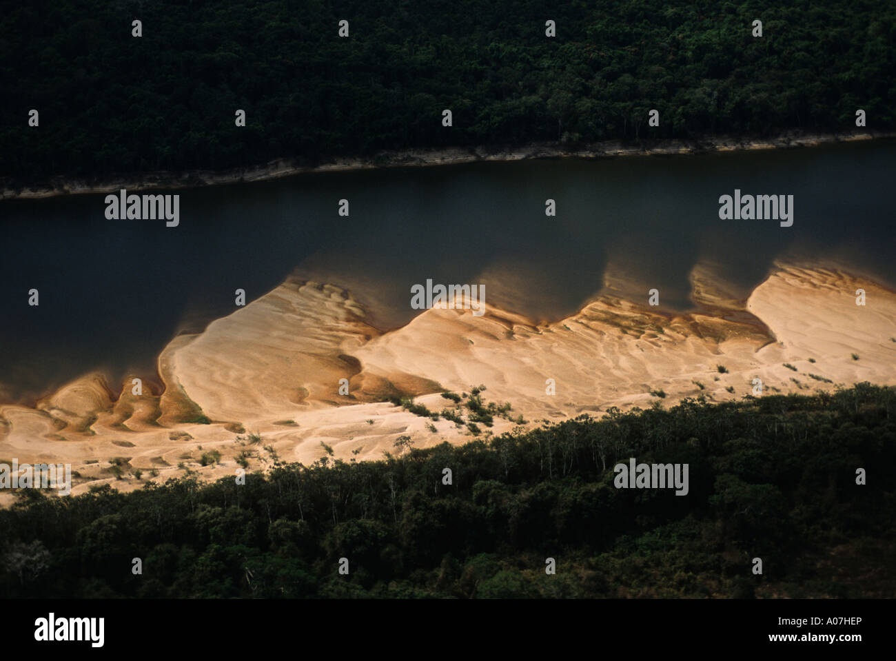 Banks of the Araguaia river at Ilha do Bananal Bananal island, Amazon rainforest Brazil Stock Photo