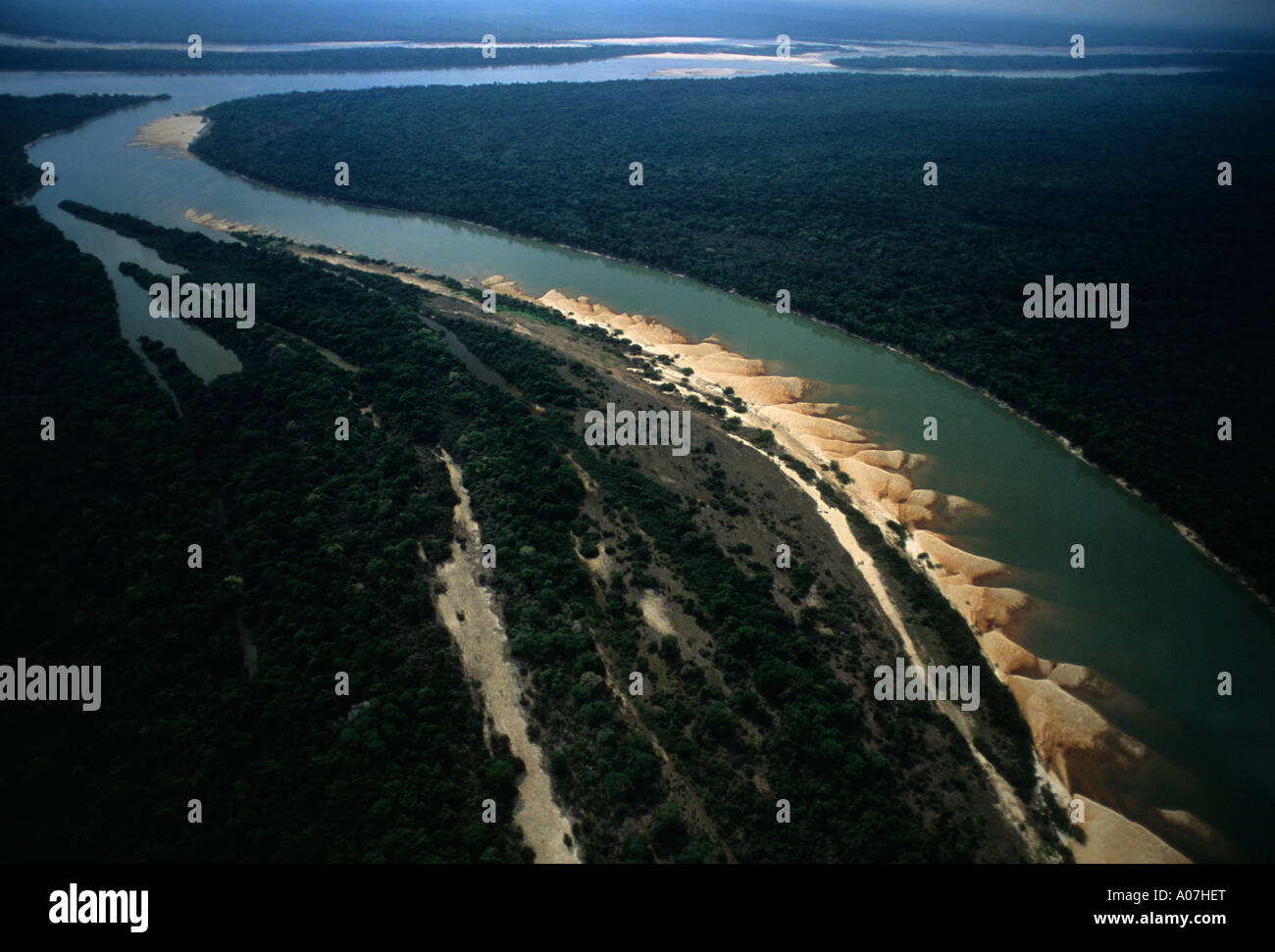 Banks of the Araguaia river at Ilha do Bananal Bananal island, Amazon rainforest Brazil Stock Photo