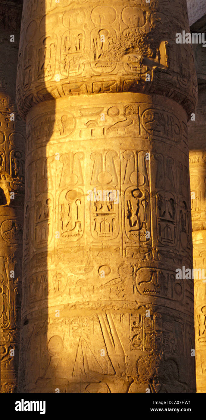 The Hypostyle Hall of the Temple of Karnak, Egypt Stock Photo