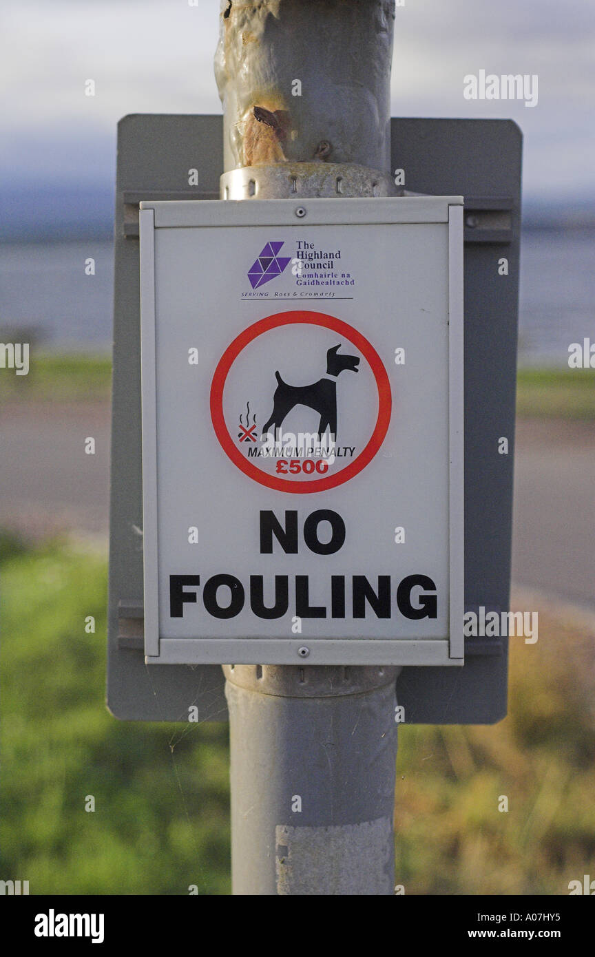 No dog fouling sign. Stock Photo
