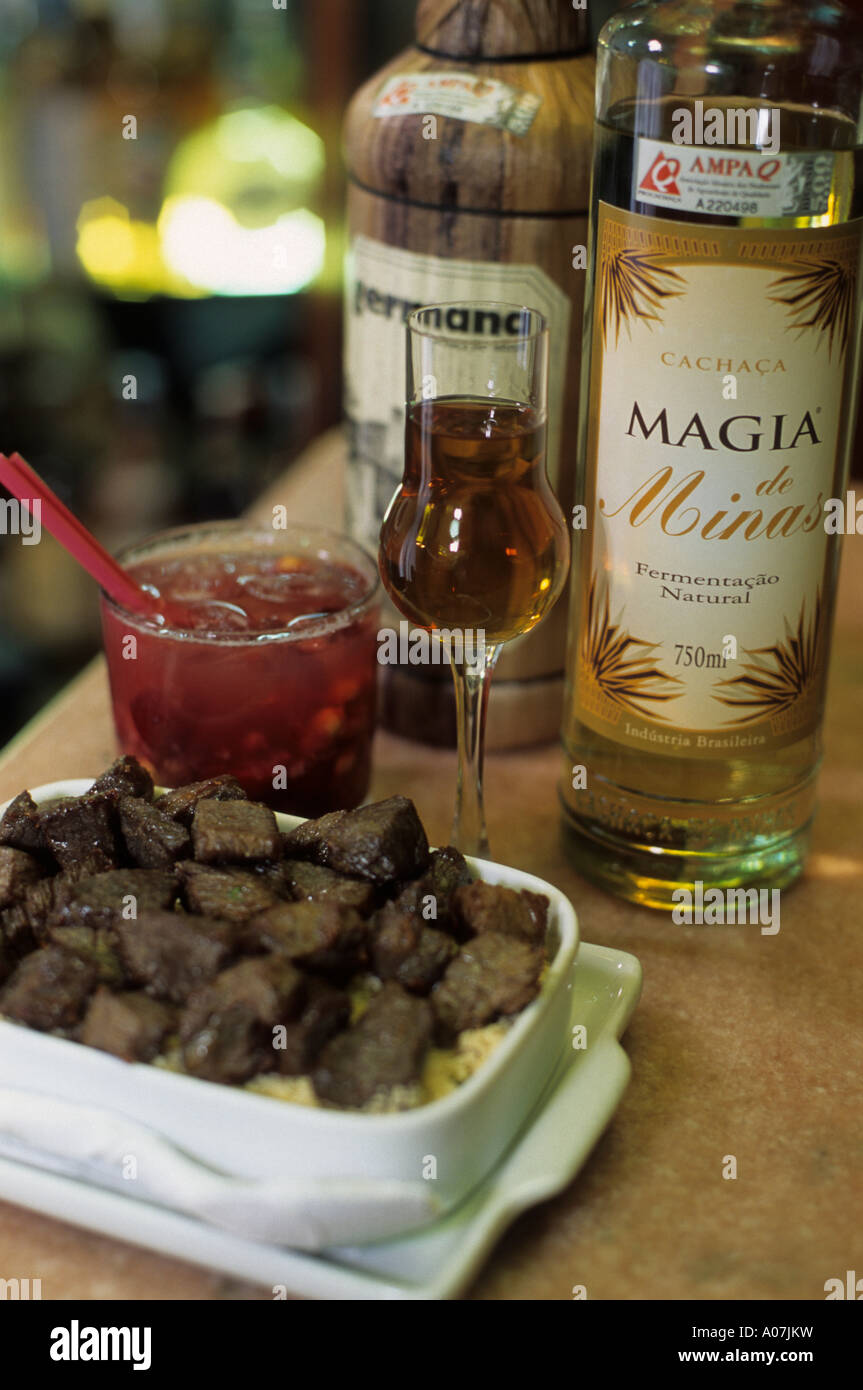 Rio de Janeiro restaurant, Bottles of cachaça or cachaca ( Brazilian