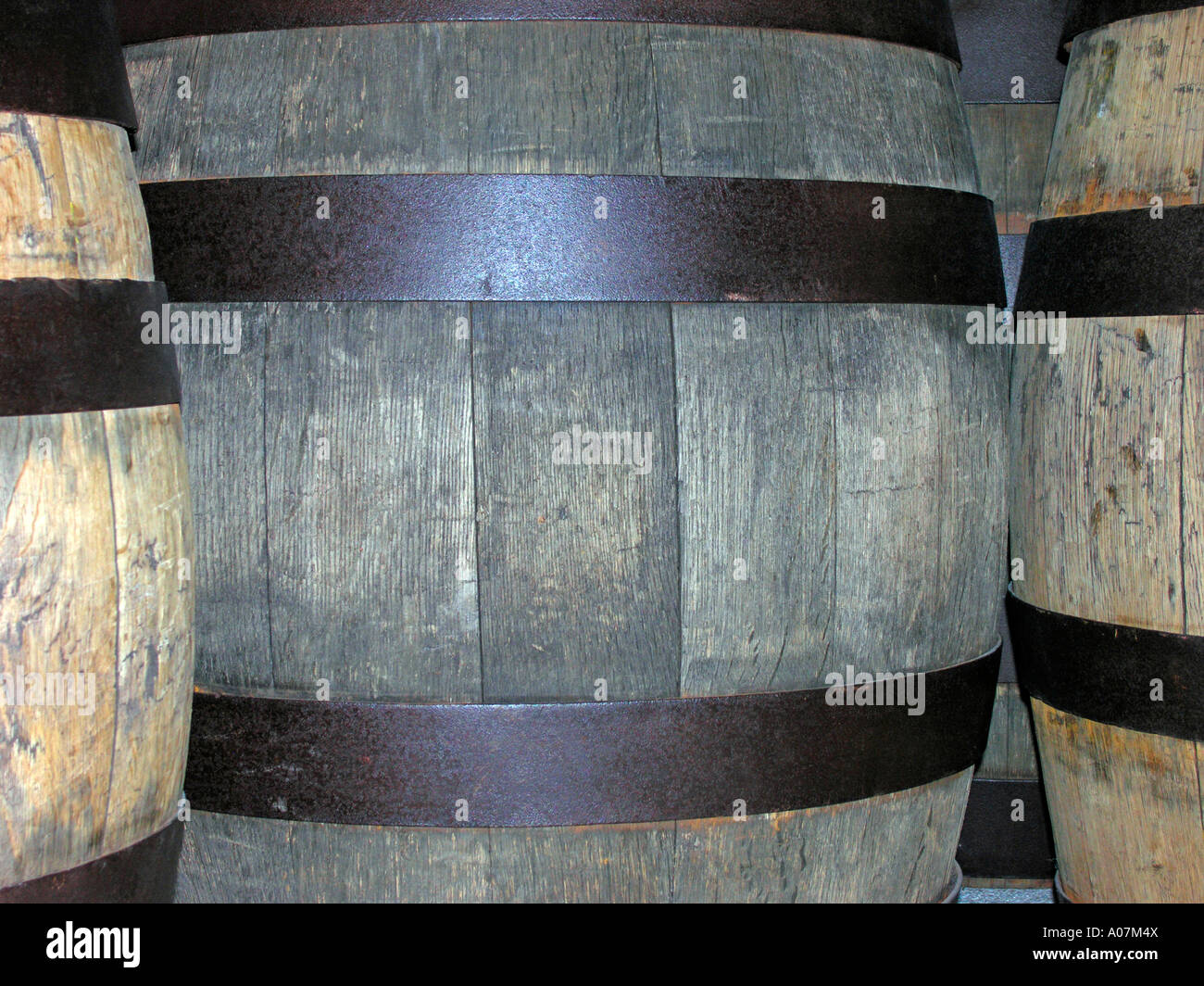old historical wooden timber beer barrels Stock Photo Alamy