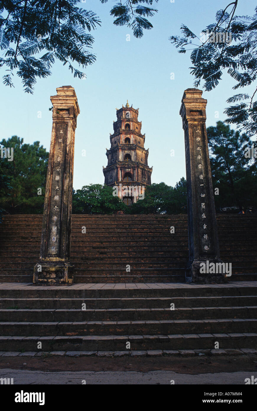 Thien Mu Pagoda Hue Vietnam Stock Photo