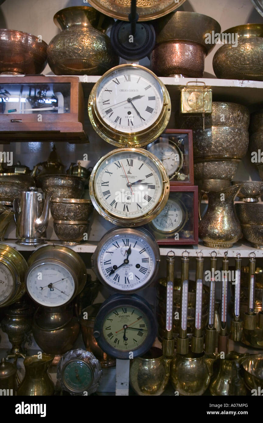 Antique clocks for sale in shopping center in Dhaka Bangladesh Stock
