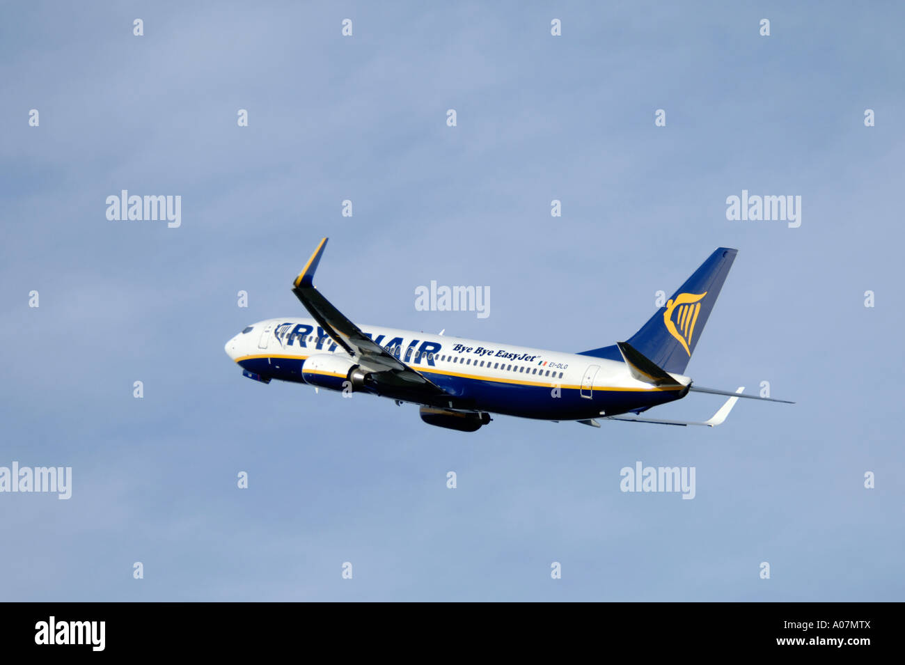 Ryanair Boeing 737-8AS departing Inverness, Dalcross, Scotland. XAV 3984-379 Stock Photo
