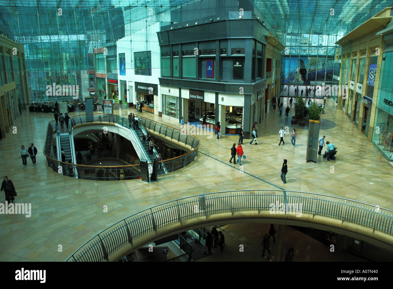 Interior of Bullring shopping centre mall Birmingham England UK with ...