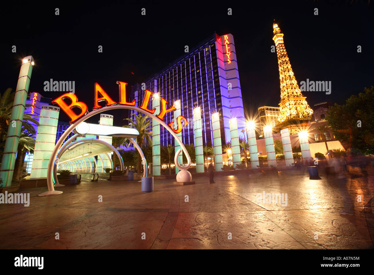 Ballys and Paris Casinos Las Vegas Stock Photo