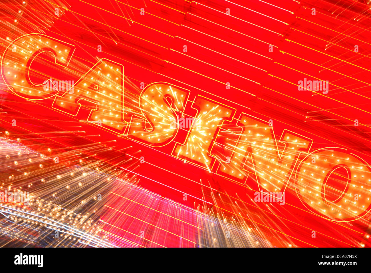 Casino in Neon, Las Vegas Stock Photo