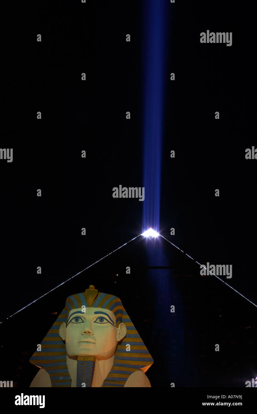 Light atop the Luxor Hotel and Casino Las Vegas Stock Photo