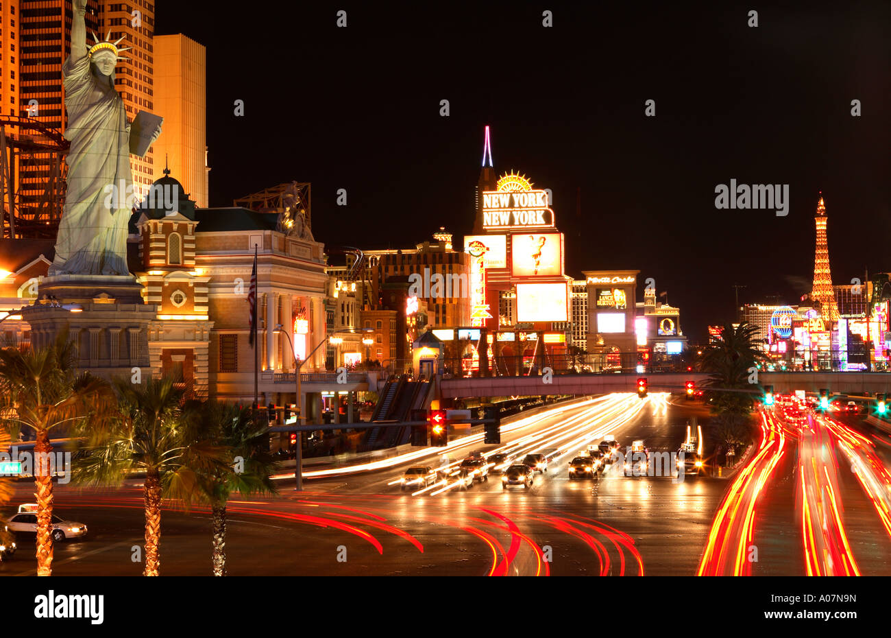 Traffic speeds along the Las Vegas Strip Stock Photo