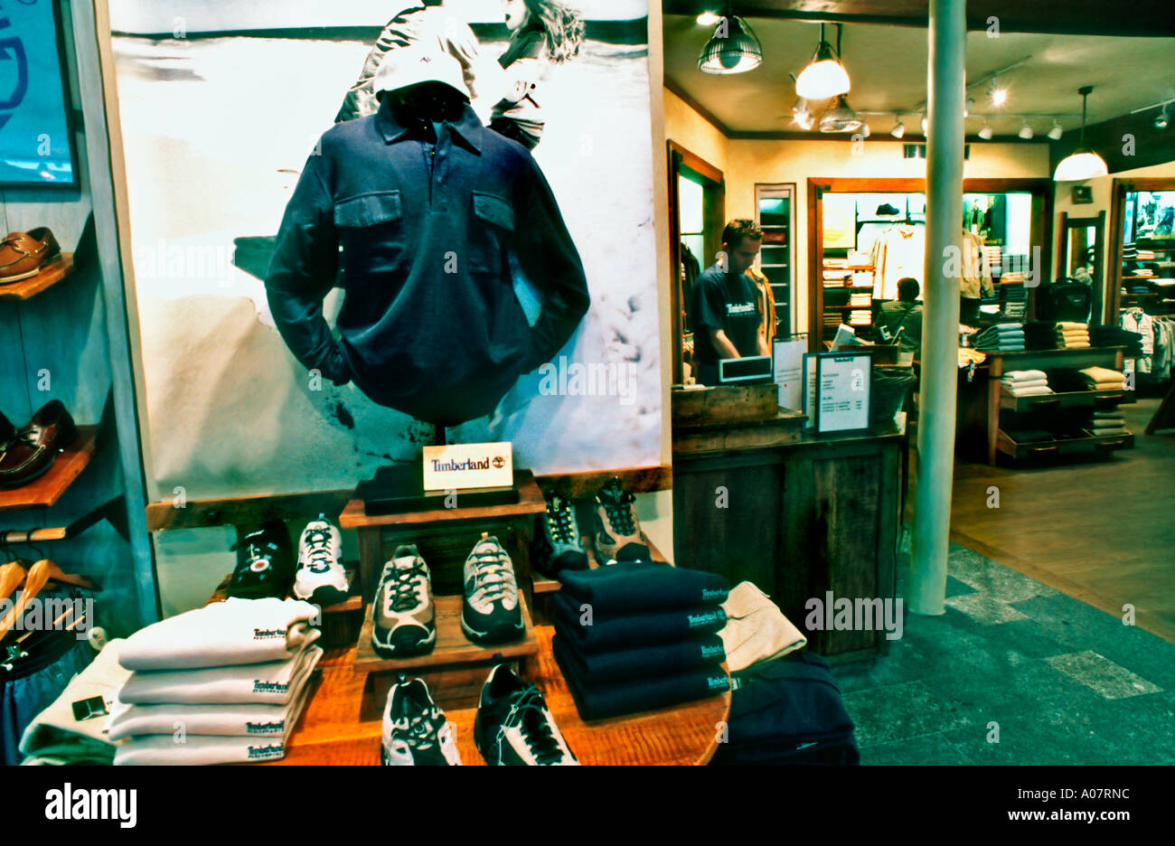 Paris France, Shopping Interior Sports Store Timberland, Shoes, Inside  Clothing Display Stock Photo - Alamy
