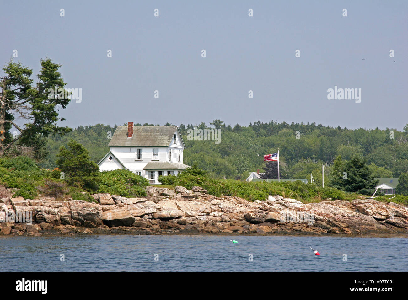 Coastal Home in Maine Stock Photo