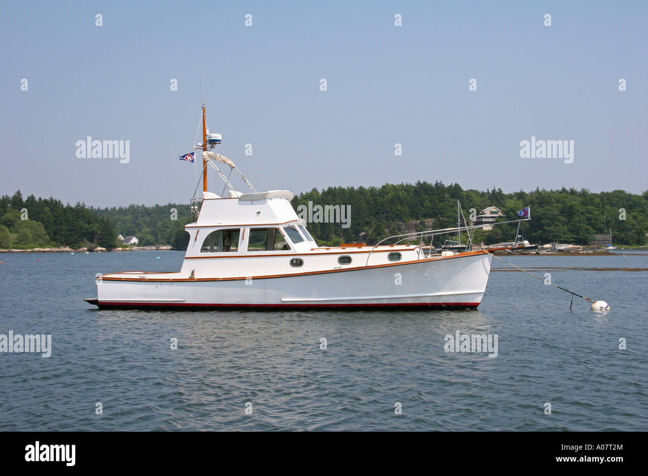 Moored Motor Yacht Stock Photo