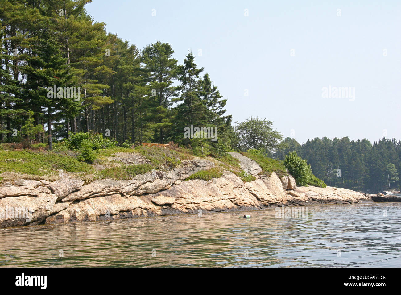The Rocky Shore of Maine Stock Photo