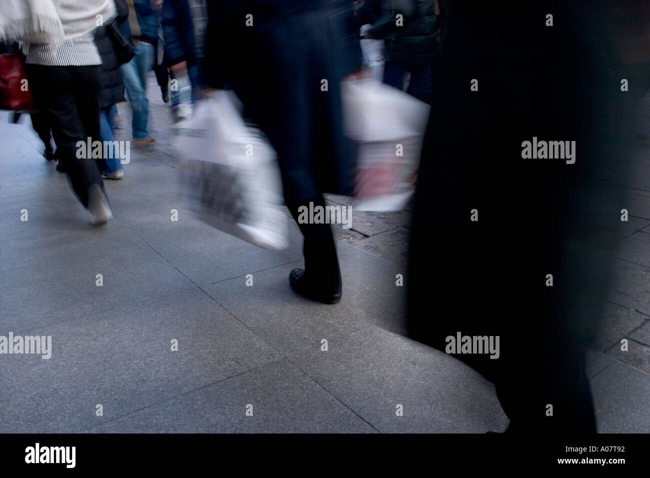 Shoppers in at January sales in Oxford Street London Stock Photo