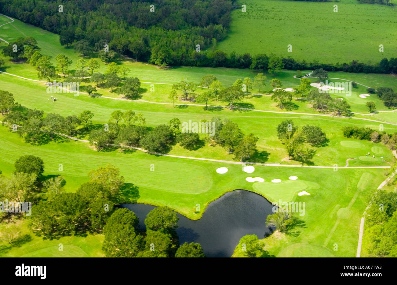 Golf course aerial view Lafayette Louisiana USA Stock Photo - Alamy