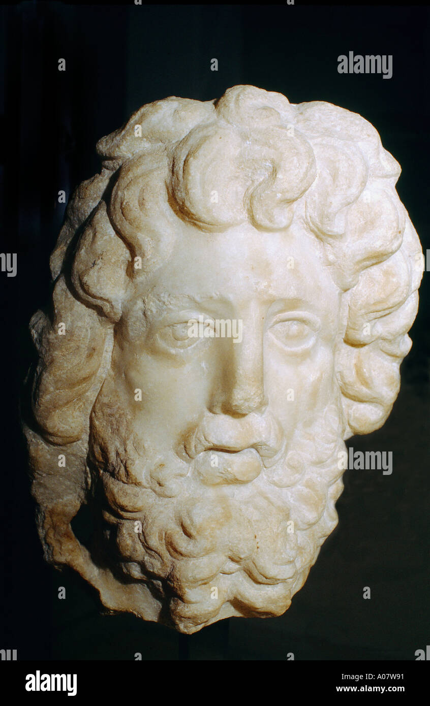 Jordan amman Archeological Museum Head Of Zeus Serapis Roman 2nd Century Stock Photo