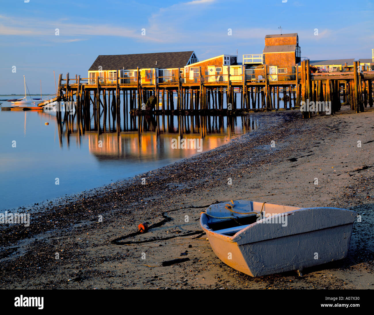 Cape Cod National Seashore, MA Dinghy stranded at low tide with