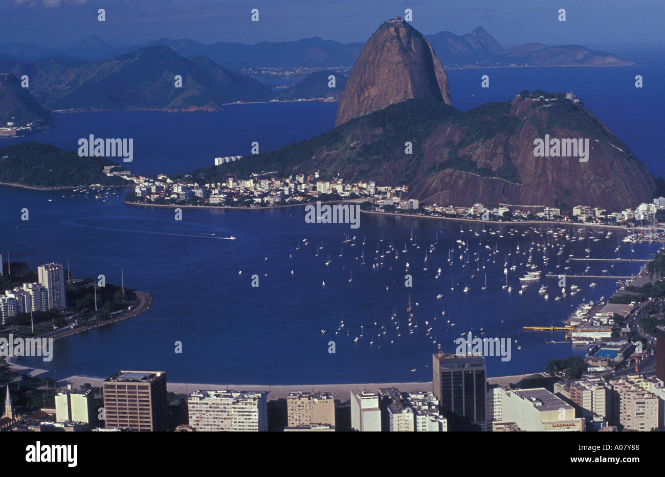 View of Morro Da Urca, Botafogo Neighborhood and Luxury Yacht Club Located  on the Shore of Guanabara Bay in Rio De Janeiro Stock Photo - Image of  boat, mountain: 85332484