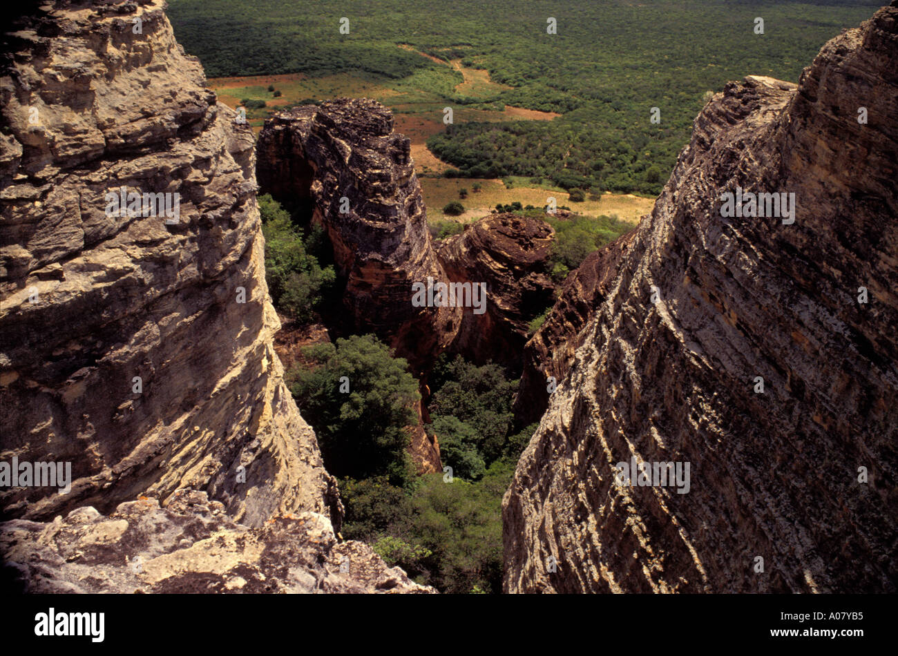 Parque Nacional da Serra da Capivara Capivara Mountains National Park state Piauí Brazil Stock Photo