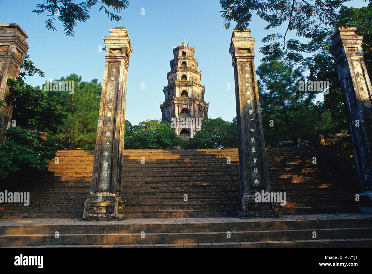 Thien Mu Pagoda Hue Vietnam Stock Photo